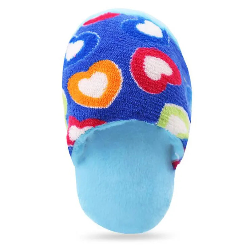 Dailypets Plush Squeaky Dog Toy Cute Slipper Fetch Toy