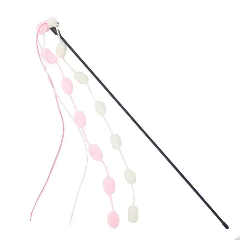 Dailypets Interactive Cat Wand with Tassel Teaser & Bell for Indoor Hunting Games