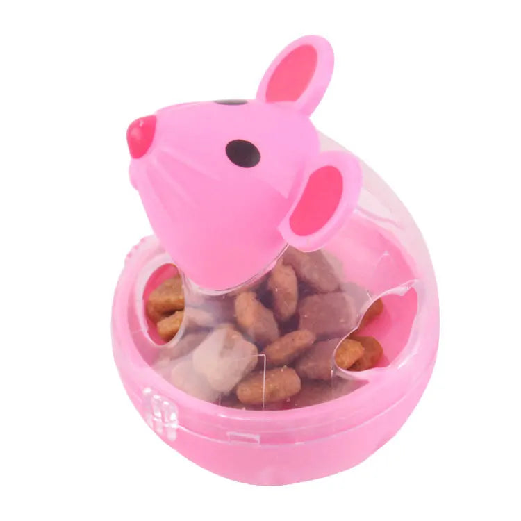 Dailypets Mouse-Shaped Interactive Treat Dispenser for Cats with Wobble Slow Feeder