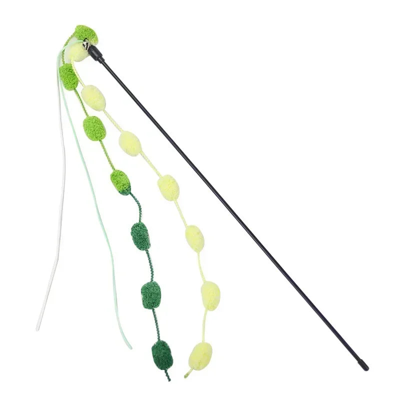 Dailypets Interactive Cat Wand with Tassel Teaser & Bell for Indoor Hunting Games
