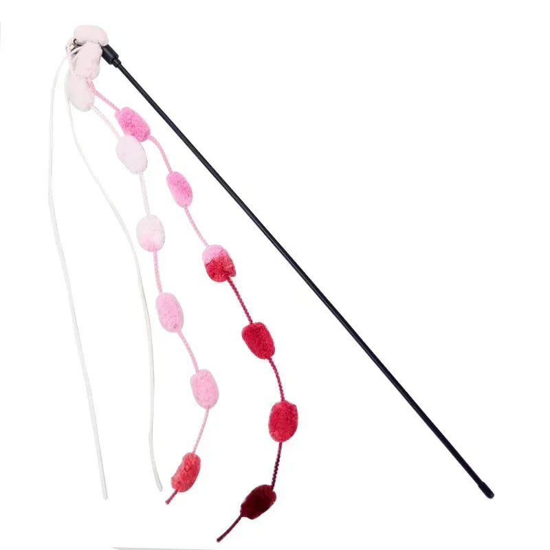 Dailypets Interactive Cat Wand with Tassel Teaser & Bell for Indoor Hunting Games