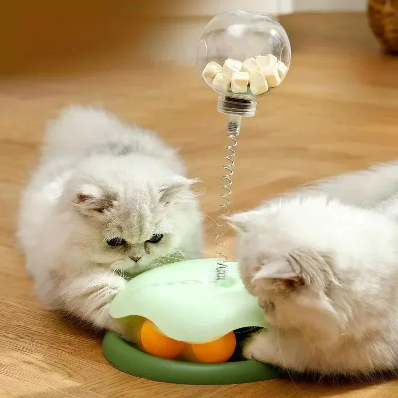 Dailypets Interactive Food Dispensing Cat Toy with Self-Righting Wobble Design
