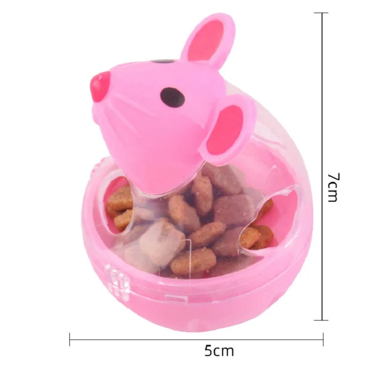 Dailypets Mouse-Shaped Interactive Treat Dispenser for Cats with Wobble Slow Feeder