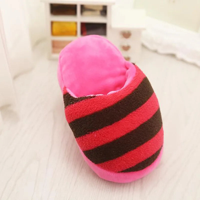 Dailypets Plush Squeaky Dog Toy Cute Slipper Fetch Toy