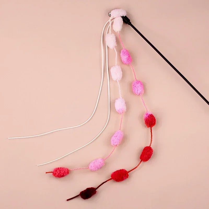 Dailypets Interactive Cat Wand with Tassel Teaser & Bell for Indoor Hunting Games
