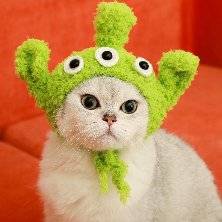 Dailypets Cute Alien Cat Accessory Set for Photo Sessions and Costume Parties