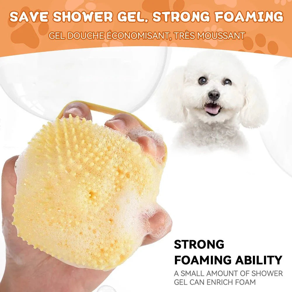 Dailypets Pet Bath Brush with Built-In Shampoo Dispenser for Easy Grooming Sessions