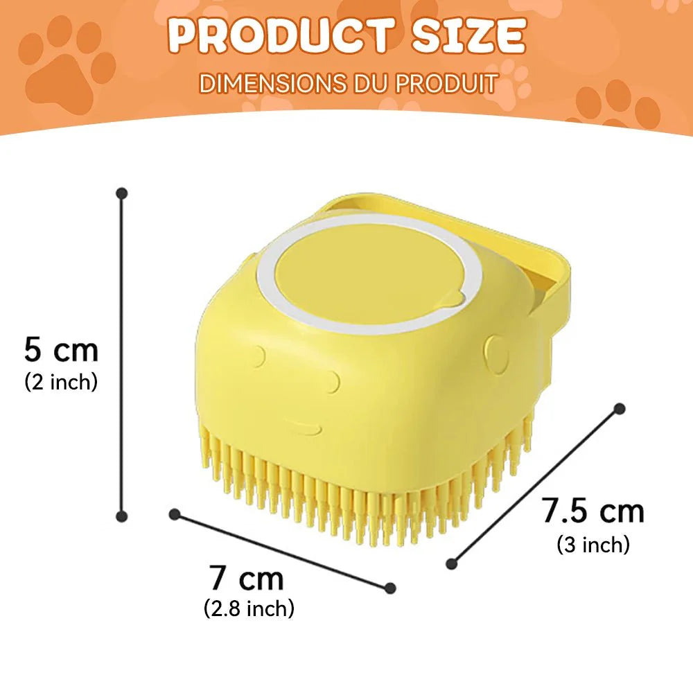 Dailypets Pet Bath Brush with Built-In Shampoo Dispenser for Easy Grooming Sessions