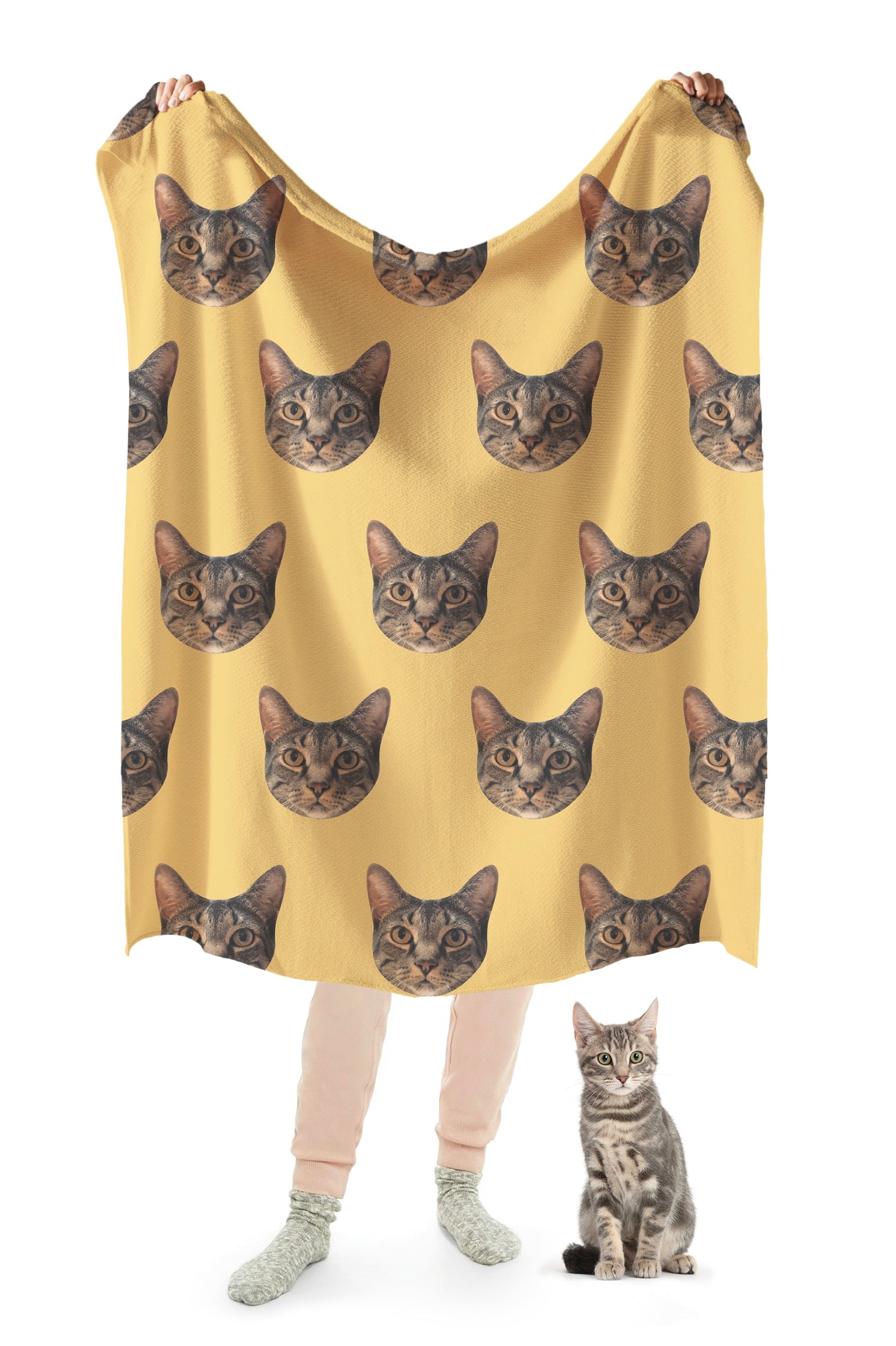 Dailypets Custom Pet Blanket with Repeating Photo Print Design