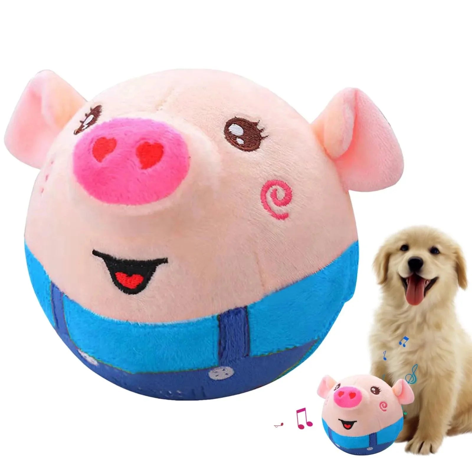 Dailypets Interactive Bouncing Plush Ball Toy for Dogs with Sound