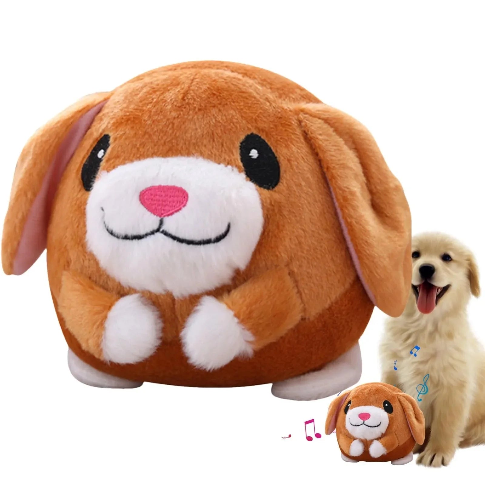 Dailypets Interactive Bouncing Plush Ball Toy for Dogs with Sound