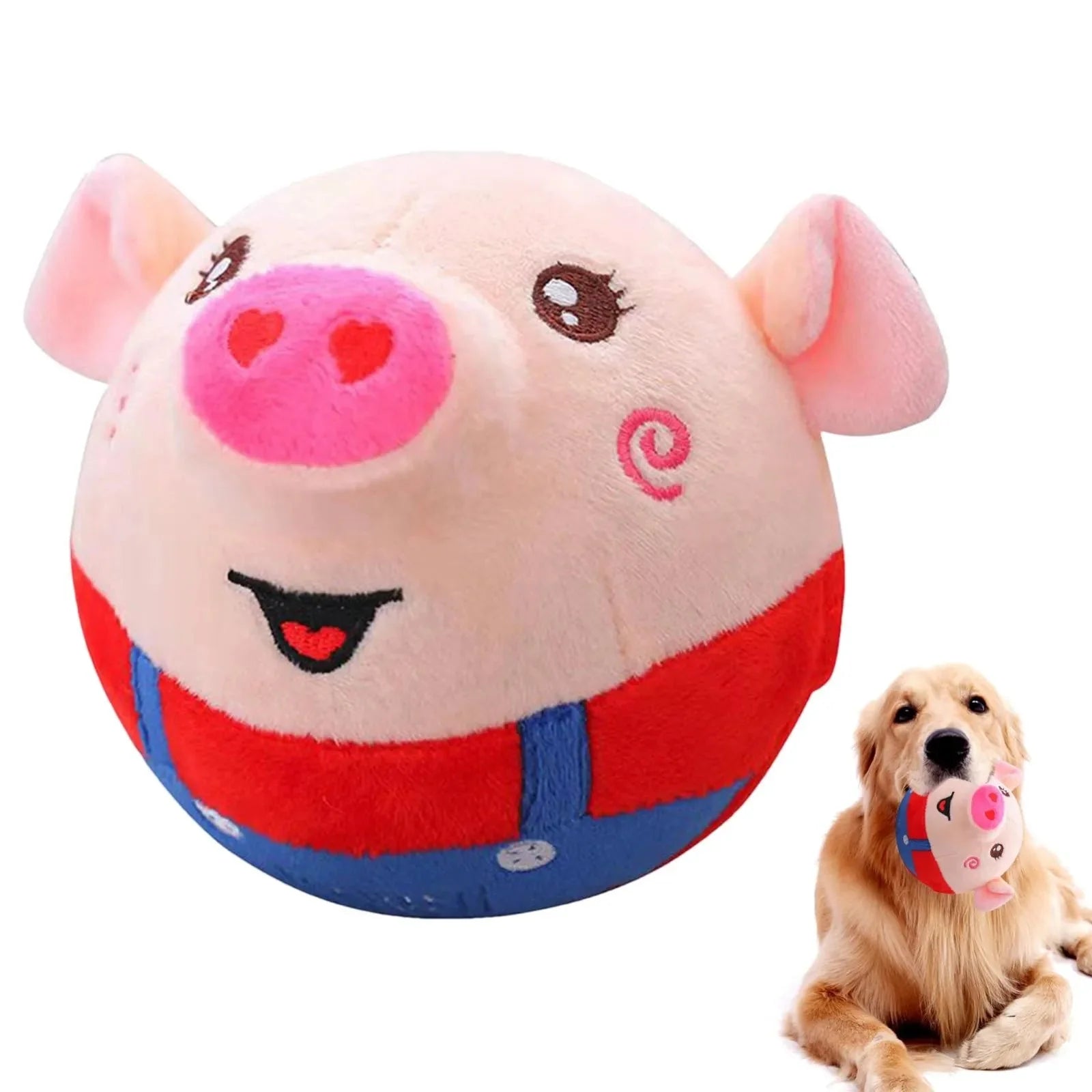 Dailypets Interactive Bouncing Plush Ball Toy for Dogs with Sound