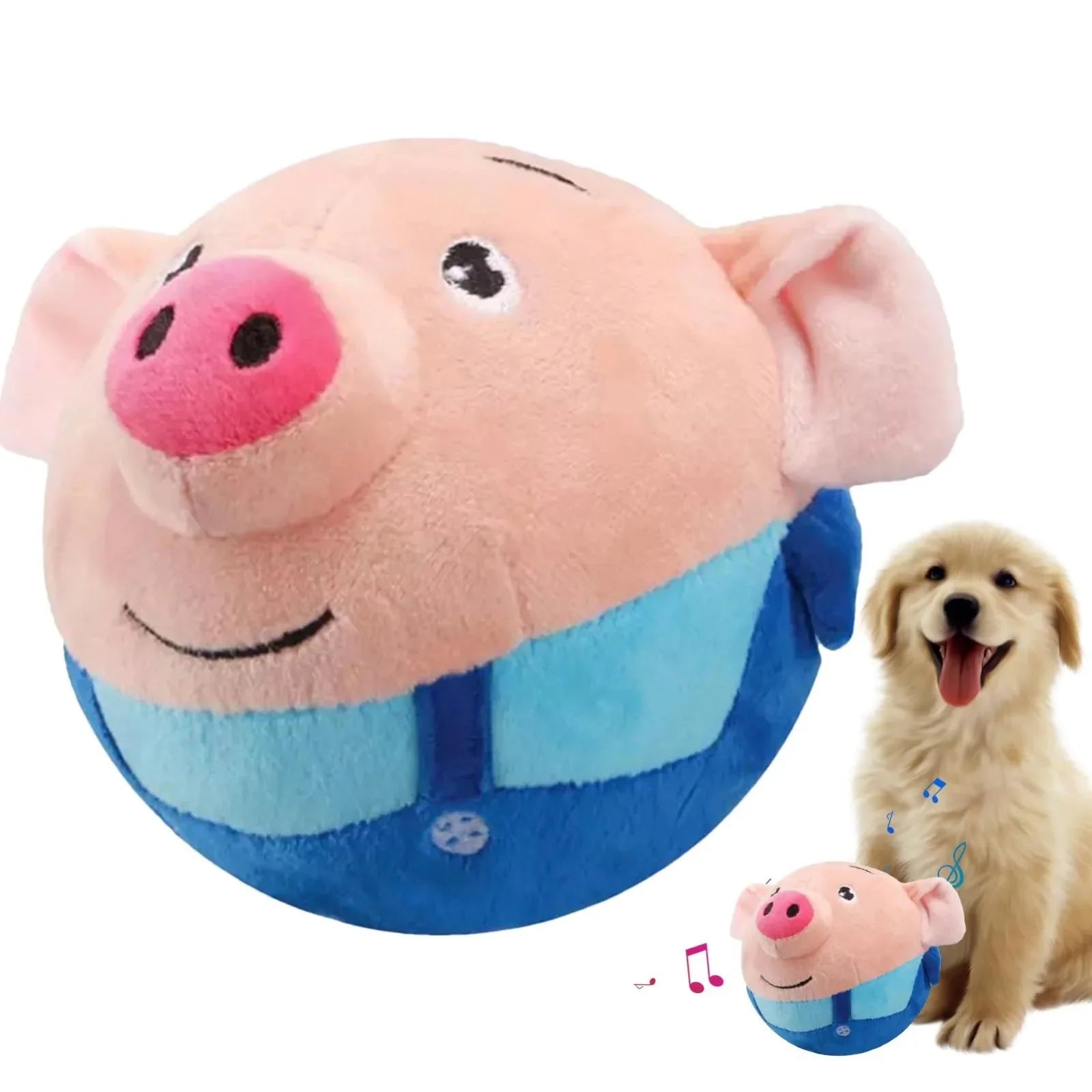 Dailypets Interactive Bouncing Plush Ball Toy for Dogs with Sound