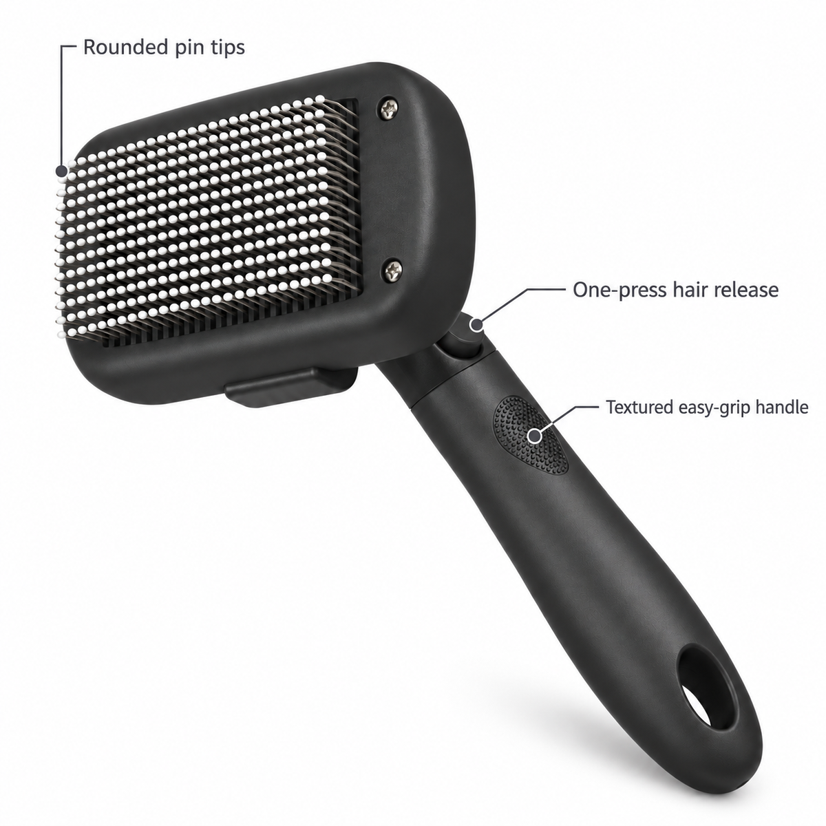 POUPIPETS Self-Cleaning Slicker Brush – Dog & Cat Deshedding Grooming Tool