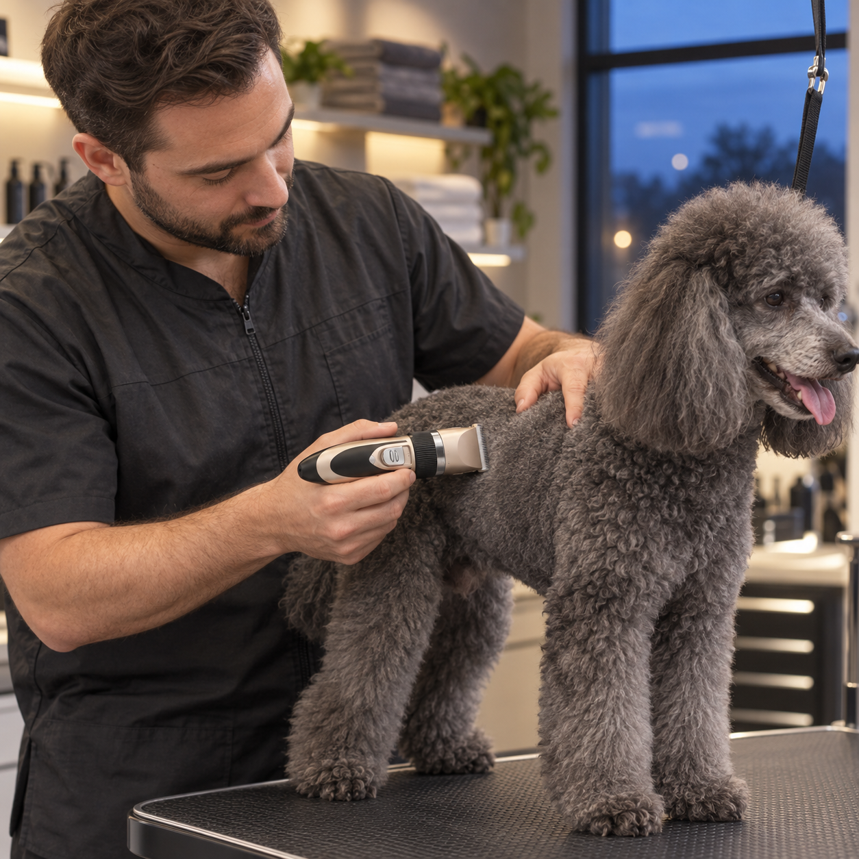 POUPIPETS Dog Clippers – Low Noise Rechargeable Pet Grooming Kit for Dogs & Cats