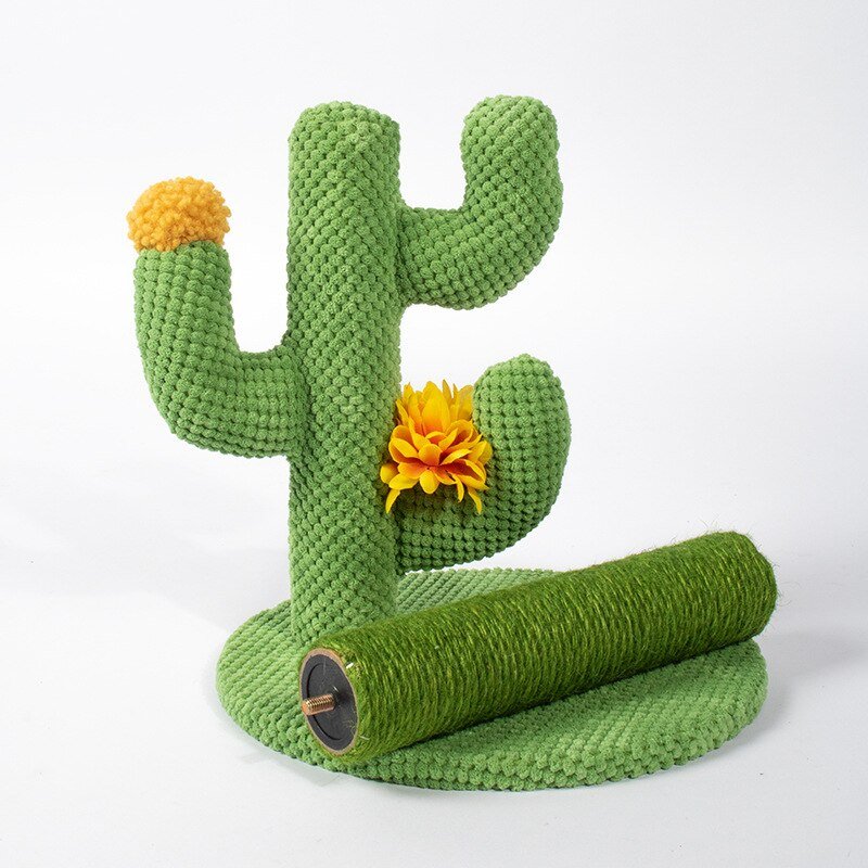 Dailypets Cactus Cat Scratcher – Decorative Sisal Scratching Post with Stable Base