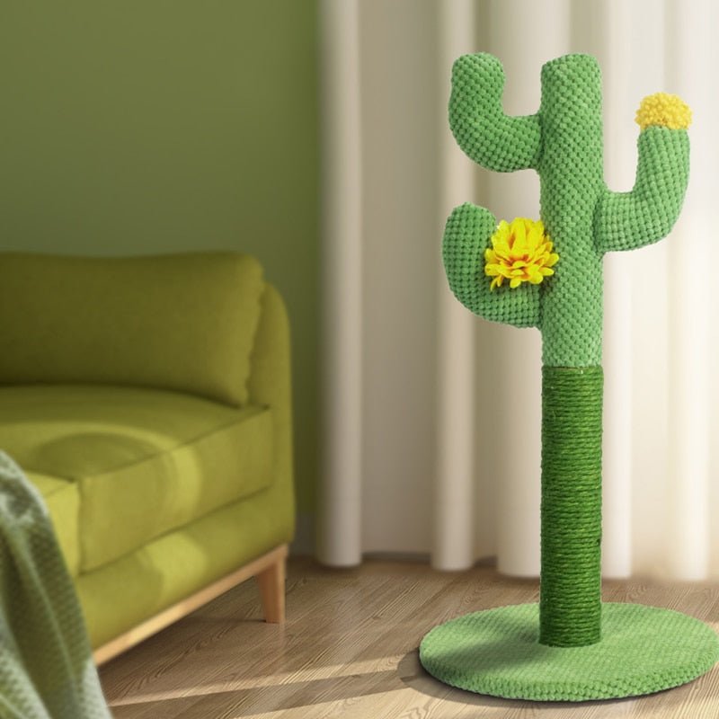Dailypets Cactus Cat Scratcher – Decorative Sisal Scratching Post with Stable Base