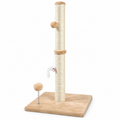 POUPIPETS Cat Scratching Post – 32" Tall Sisal Scratcher with Interactive Toys for Indoor Cats