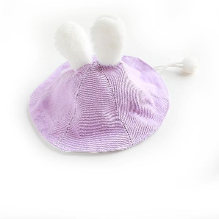 Dailypets Denim Rabbit Ear Cat Hat with Adjustable Drawstring for Photo Sessions