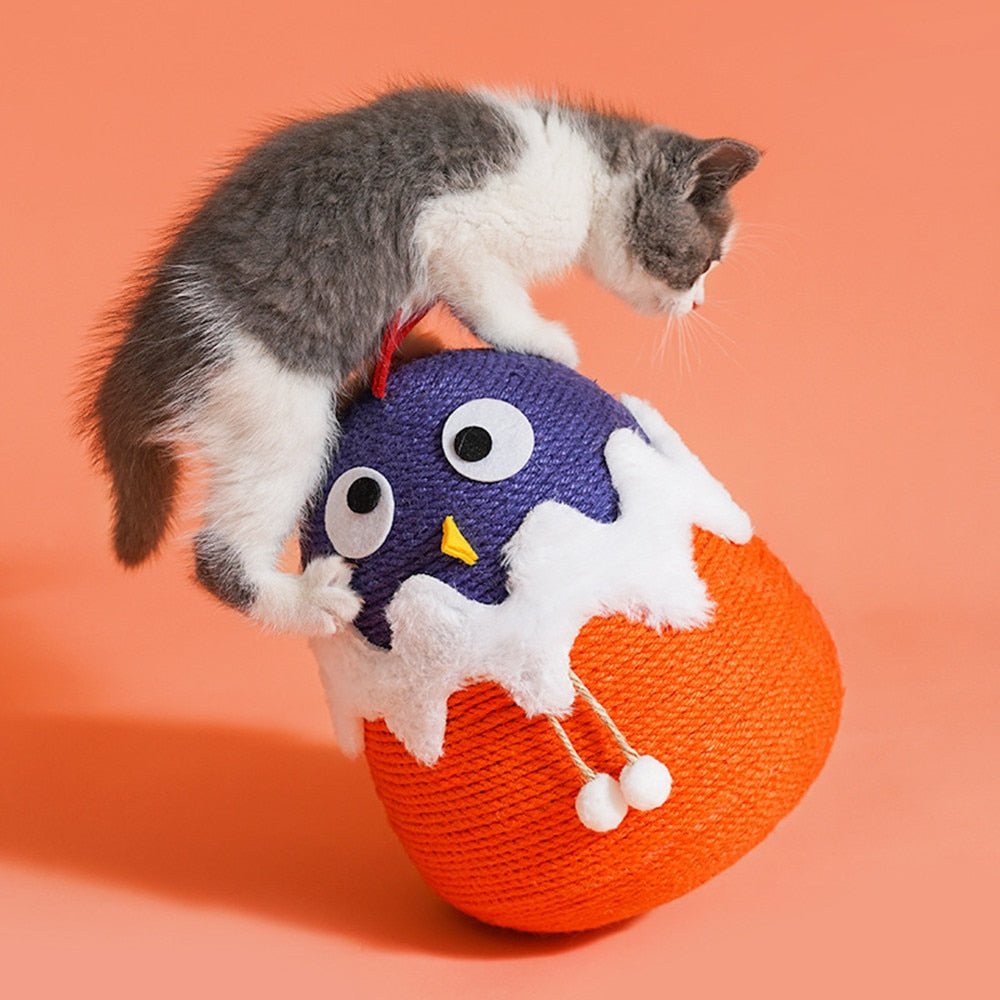 Dailypets Chick Roly-Poly Cat Scratcher – Sisal Interactive Toy for Scratching and Play