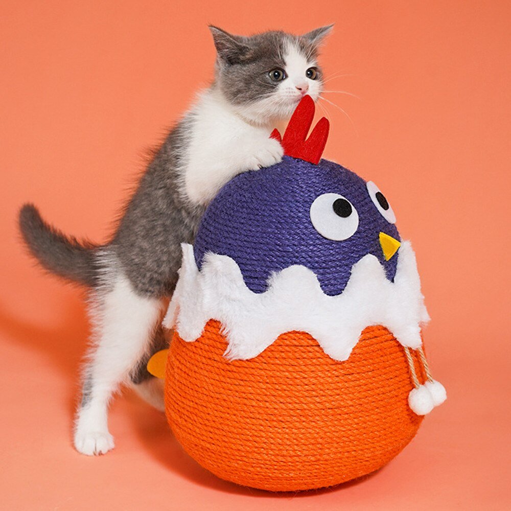 Dailypets Chick Roly-Poly Cat Scratcher – Sisal Interactive Toy for Scratching and Play