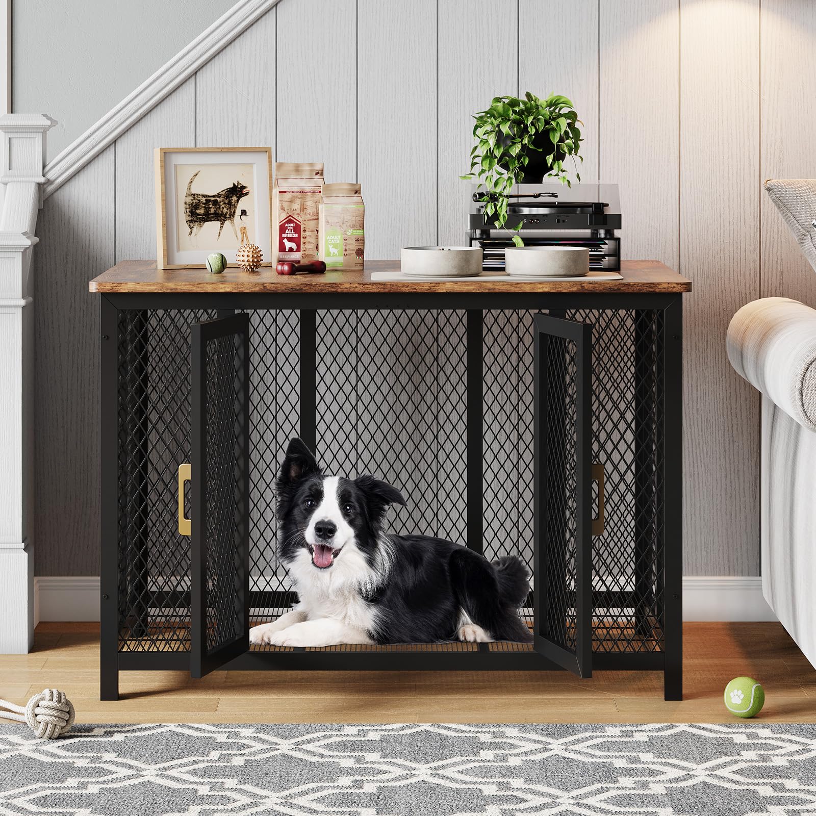 Dailypets Indoor Dog Crate Furniture with Removable Tray and Heavy Duty Frame