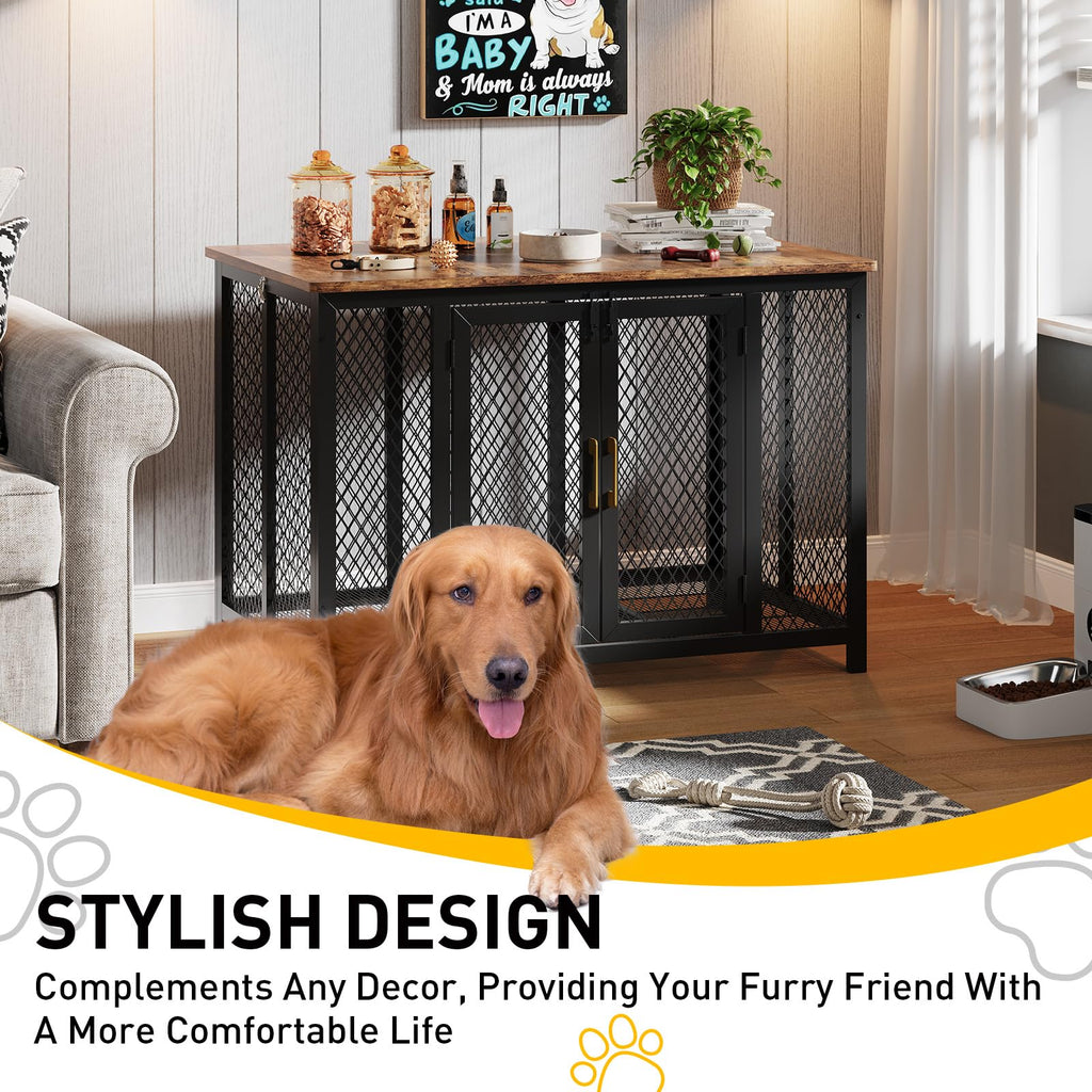 Dailypets Indoor Dog Crate Furniture with Removable Tray and Heavy Duty Frame