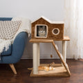 Dailypets Cat Tree House – 34.5" Indoor Cat Tower with Cozy Condo, Climbing Ramp & Scratcher