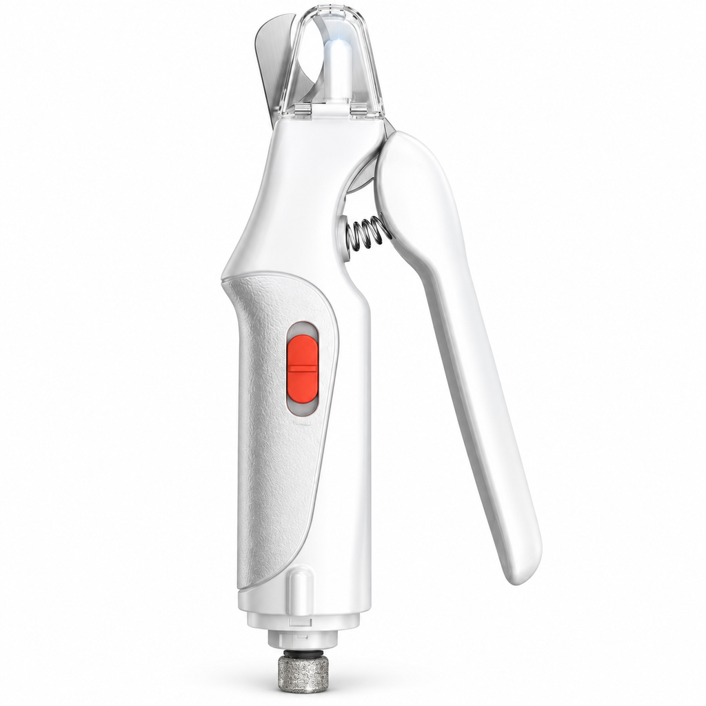 POUPIPETS Pet Nail Clippers – 2-in-1 LED Dog & Cat Clipper with Nail Grinder