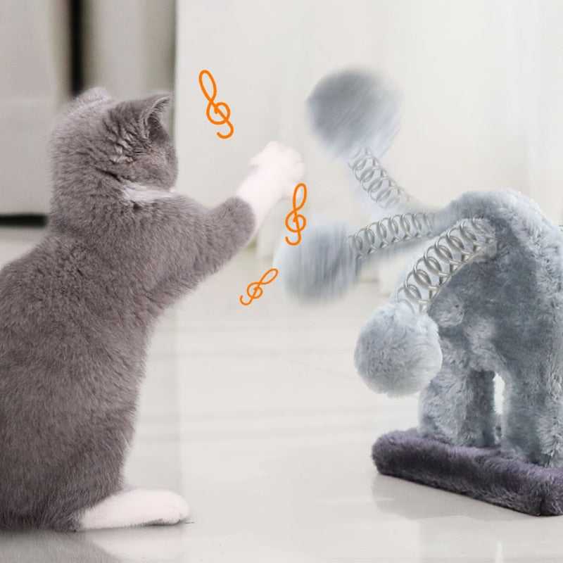 Dailypets Cute Animal Cat Scratcher – Wooden Scratching Post with Plush Design