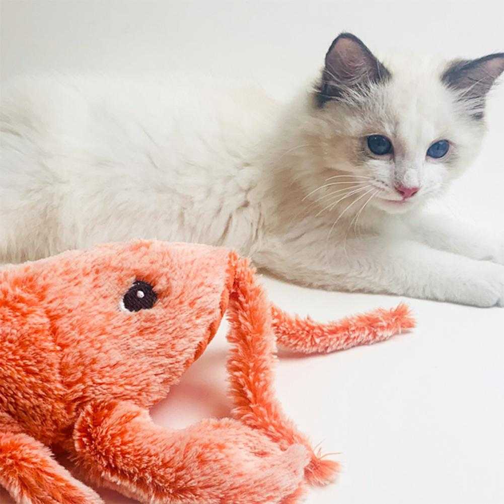 Dailypets Dancing Red Lobster Toy – Interactive Flopping Plush Cat Toy