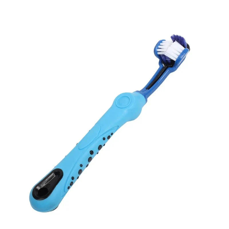 Dailypets Pet Toothbrush with Three-Sided Brush Head for Faster Dog and Cat Cleaning