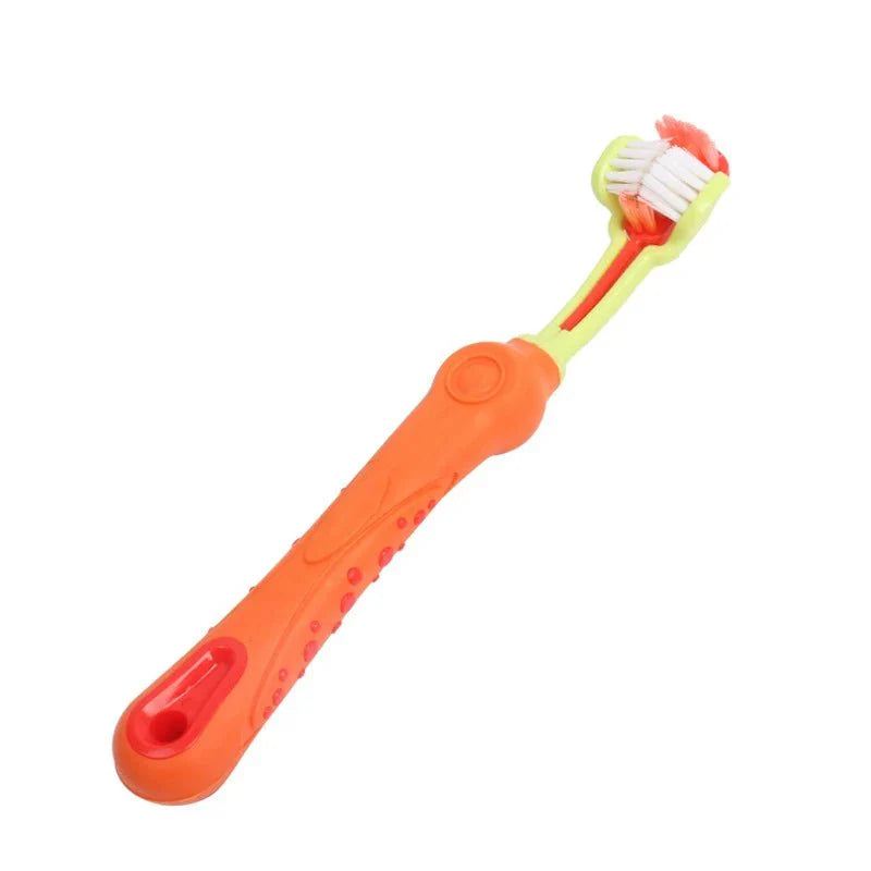 Dailypets Pet Toothbrush with Three-Sided Brush Head for Faster Dog and Cat Cleaning