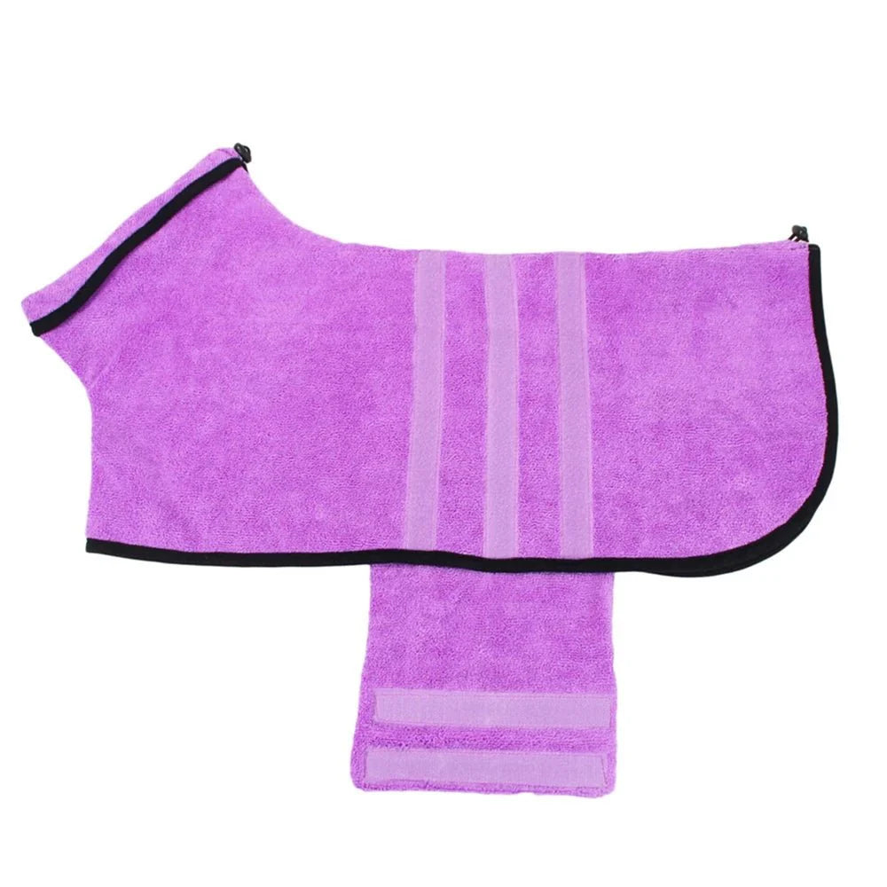 Dailypets Adjustable Microfiber Pet Bathrobe for Dogs and Cats with Quick-Dry Design