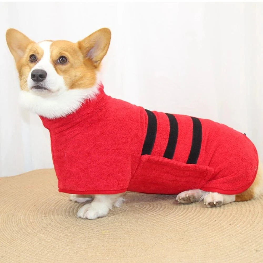 Dailypets Adjustable Microfiber Pet Bathrobe for Dogs and Cats with Quick-Dry Design