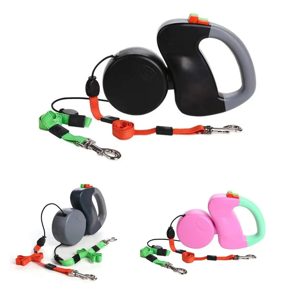 Dailypets Dual Retractable Dog Leash with Anti-Twist System for Two Small and Medium Dogs