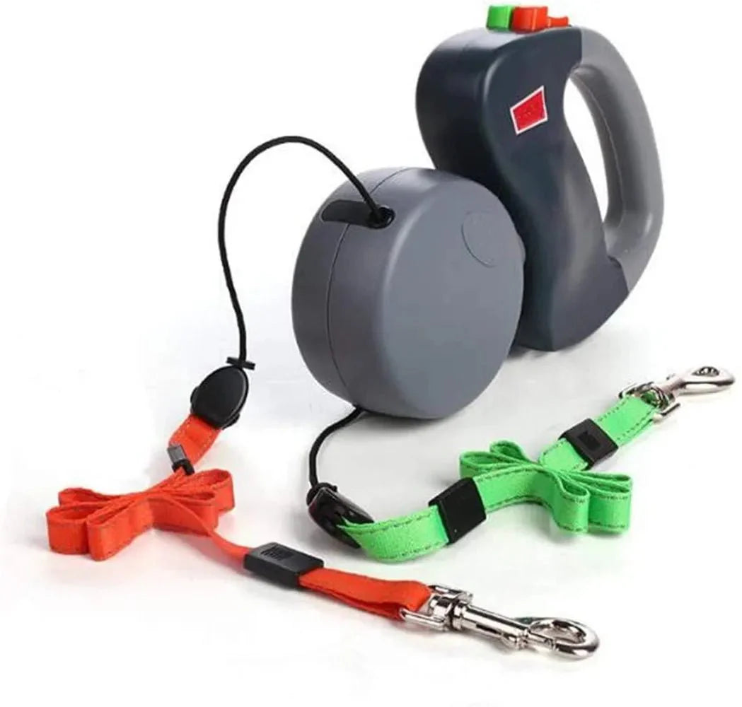 Dailypets Dual Retractable Dog Leash with Anti-Twist System for Two Small and Medium Dogs