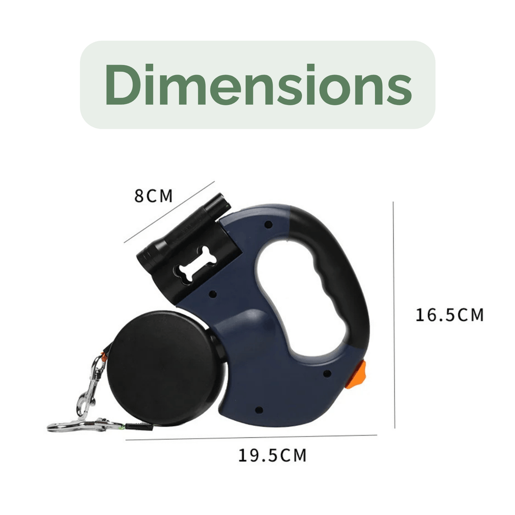 Dailypets Double Retractable Dog Leash with LED Light and Tangle-Free 360° Swivel Design