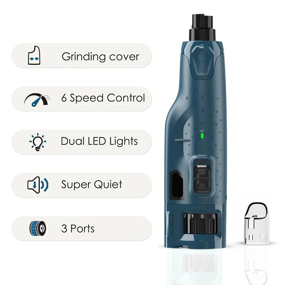 Dailypets Electric Pet Nail Grinder with Dual LED Lights and USB Rechargeable Design