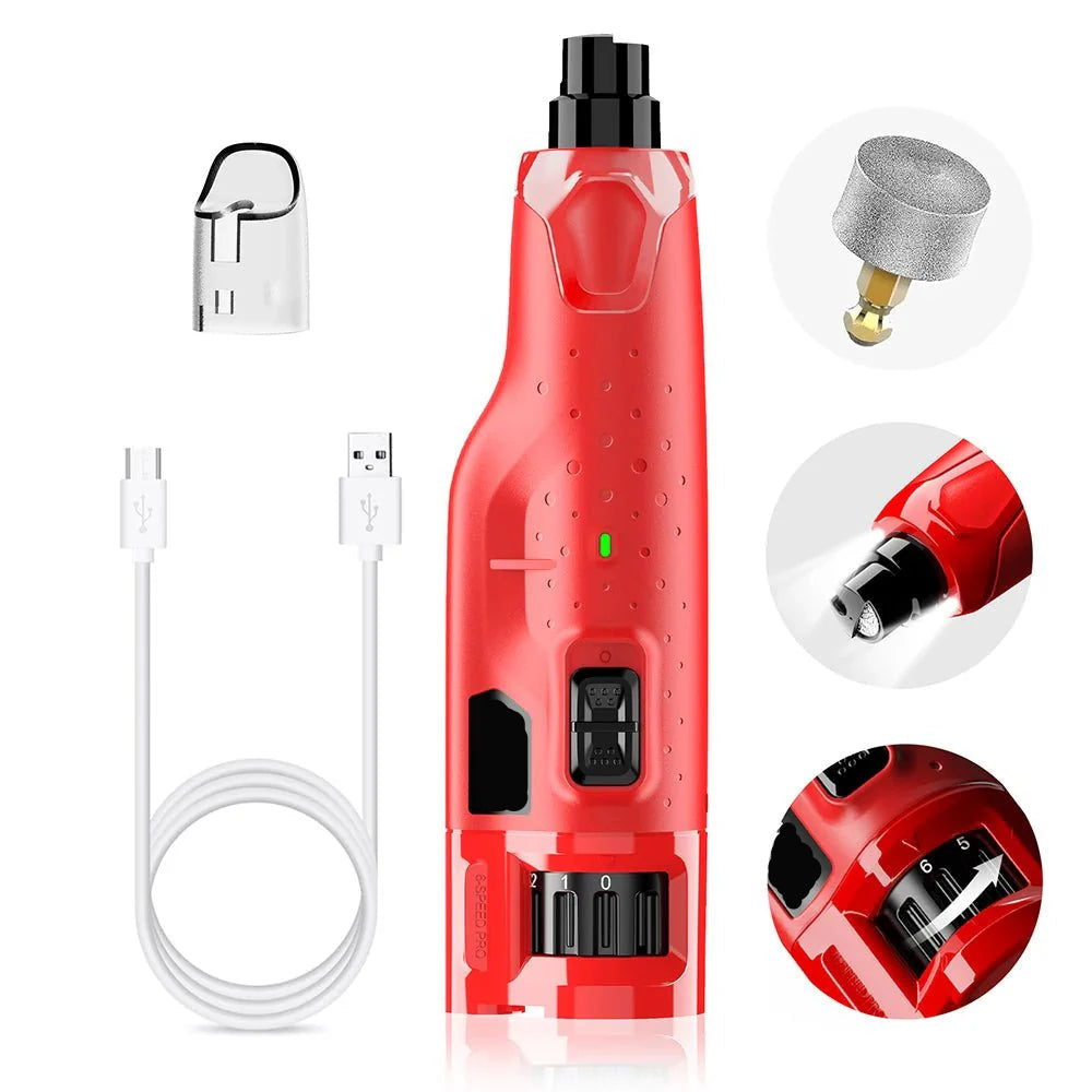 Dailypets Electric Pet Nail Grinder with Dual LED Lights and USB Rechargeable Design