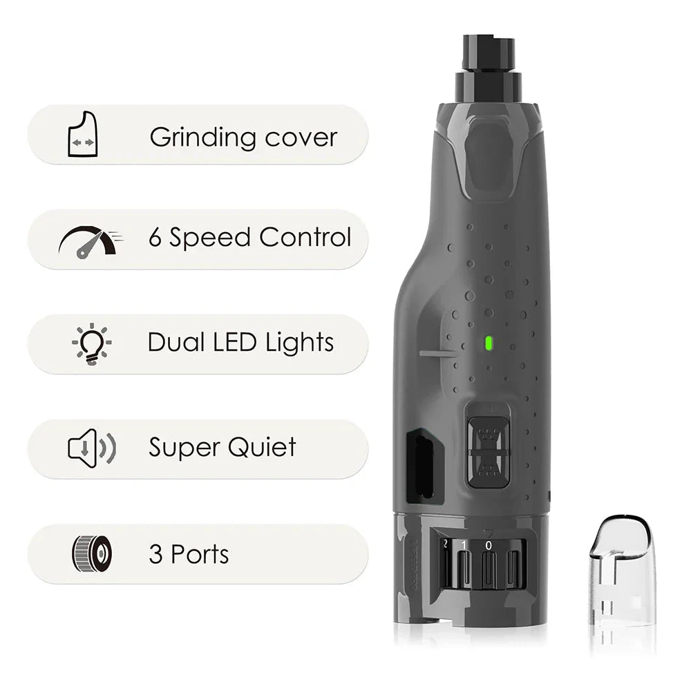 Dailypets Electric Pet Nail Grinder with Dual LED Lights and USB Rechargeable Design