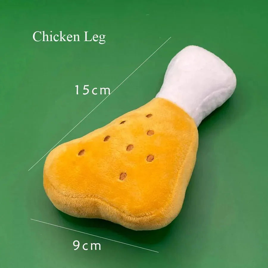 Dailypets Plush Burger & Fries Dog Toy with Squeaker for Playtime