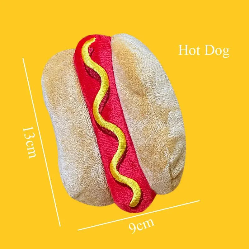 Dailypets Plush Burger & Fries Dog Toy with Squeaker for Playtime
