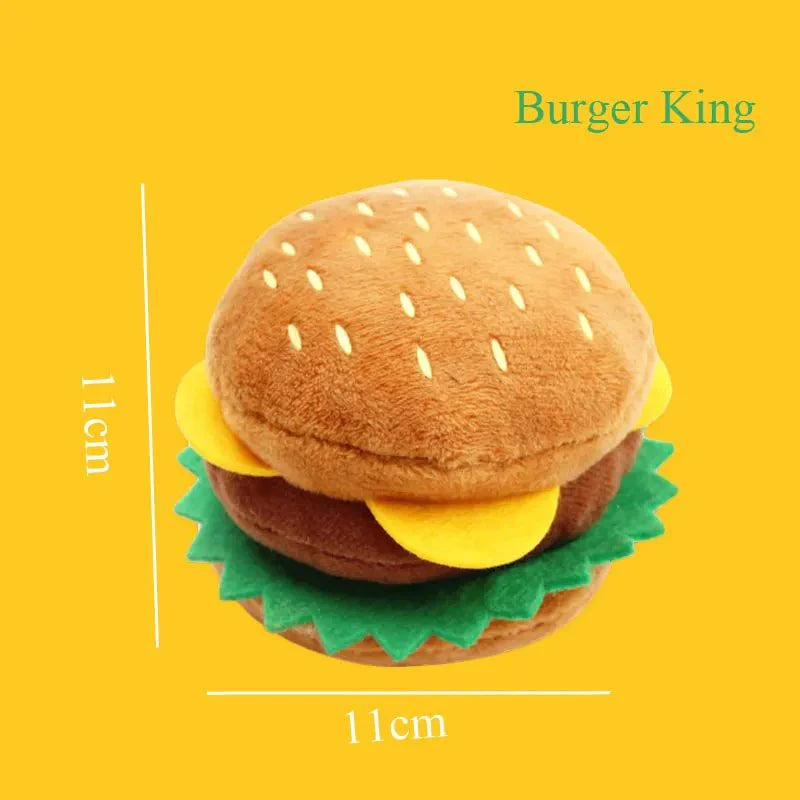 Dailypets Plush Burger & Fries Dog Toy with Squeaker for Playtime
