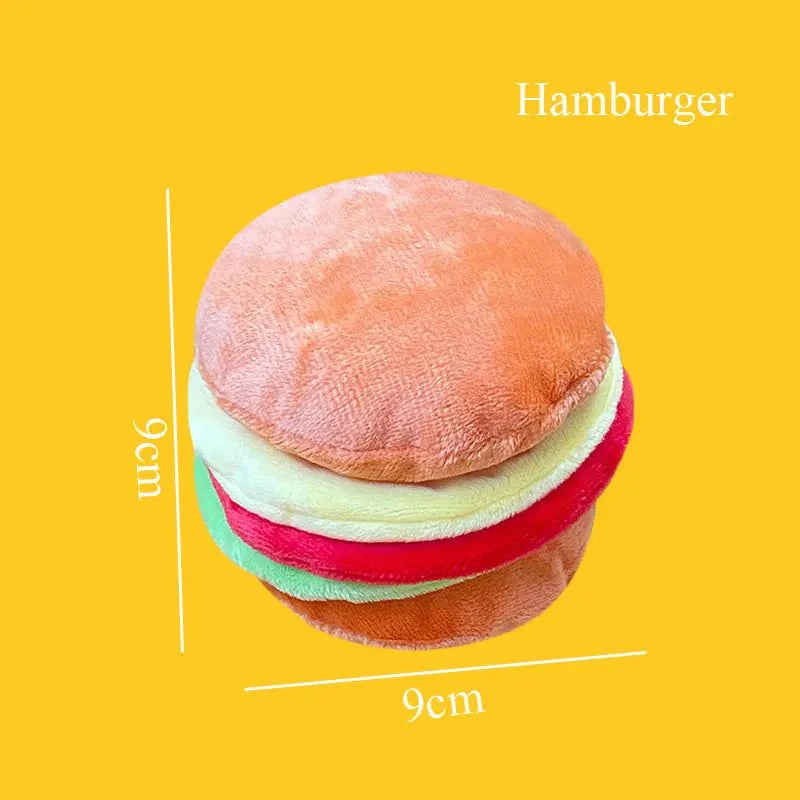 Dailypets Plush Burger & Fries Dog Toy with Squeaker for Playtime