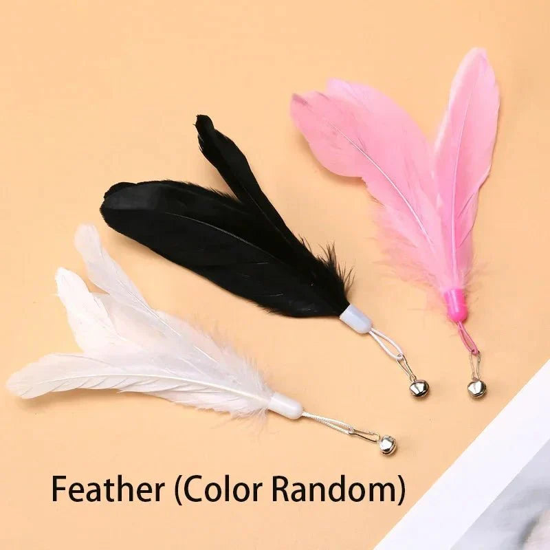Dailypets Interactive Feather Wand for Cats with Suction Cup & Bell Toy for Indoor Play