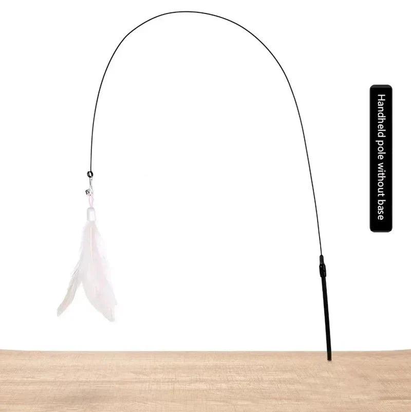 Dailypets Interactive Feather Wand for Cats with Suction Cup & Bell Toy for Indoor Play