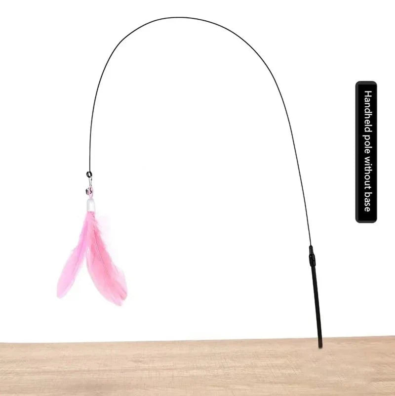Dailypets Interactive Feather Wand for Cats with Suction Cup & Bell Toy for Indoor Play