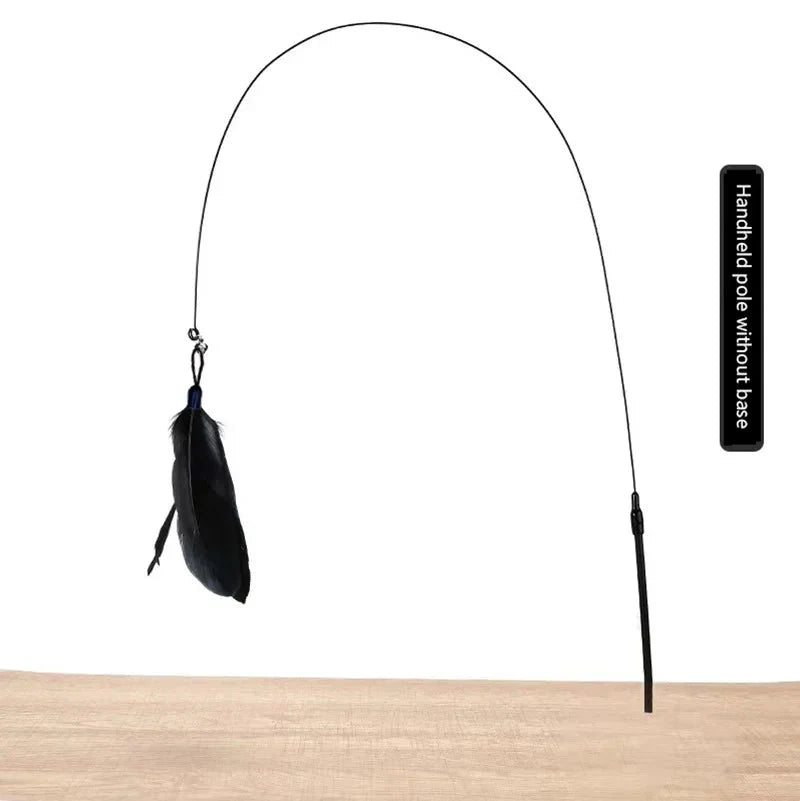 Dailypets Interactive Feather Wand for Cats with Suction Cup & Bell Toy for Indoor Play