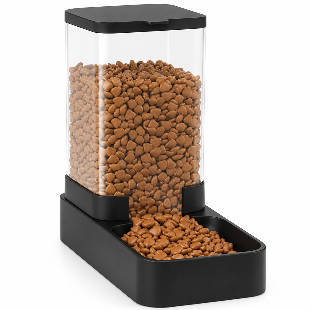 POUPIPETS Gravity Pet Feeder & Water Dispenser Set – 3.3L Automatic Food & Water Station